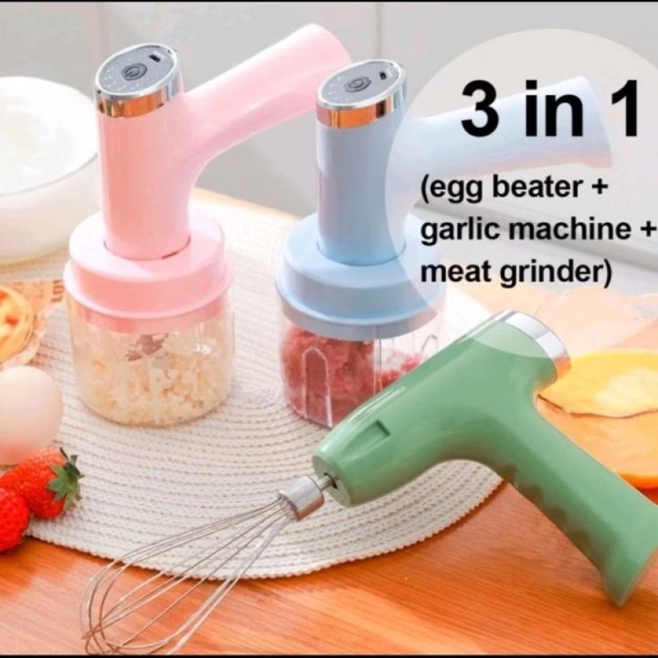 Wireless Hand Mixer Chopper Blender Portable in Pengocok Telur USB  Charger Elektronik Alat Masak Dapur Kitchen Tools Bumbu Masak Garlic Meat  Kocok