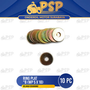 Ring Plat "8 (WP 5 X 18) Harga Per Pak Isi 10 - Reng Plate Pelat Washer Kunci 8 Diameter 5mm x 18mm