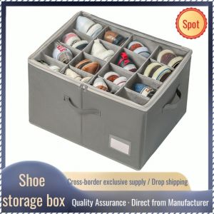 กล่องเก็บของ ป้องกันฝุ่นและความชื้น พร้อมที่จับ ชั้นเก็บของ วิธีการจัดเก็บใหม่ รองรับด้านล่าง