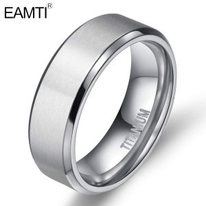 EAMTI Titanium Rings 8MM Simple Wedding Band in Comfort Fit Matte for Men Women Size 6-15