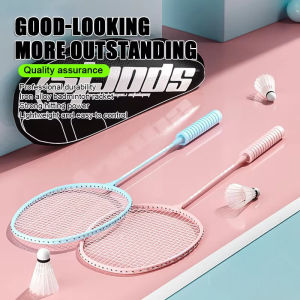2PCS Badminton Racket with 3 Balls Alloy Split Racket for Adult and Kid Student Beginner Fitness