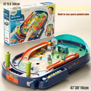 Multi in One Sports Pinball Table Childrens Puzzle Toys Pinball Tabletop Games Two Player Battles Colorful Boxed Parent-child Games Two Child Games