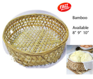 100% MANUAL WEAVING BAMBOO BASKET Light Bamboo Steaming Rack Bread Basket 竹篮蒸