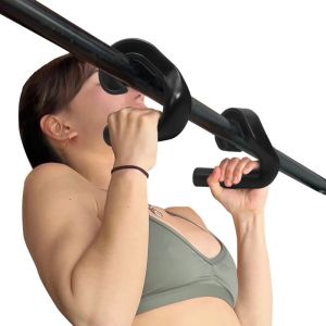 RUO R 1 Pair Hook Type Fitness Grip Handle 45° Pull-up Gym Sport Handle Training Handle Multifunctional Weightlifting Grip Handle Gym