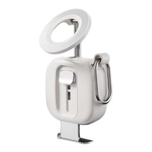 Y7RAN7 720° Rotation ic Phone Holder Adjustable Portable Mobile Phone Bracket Multifunctional with Carabiner Hook Travel Phone Mount Car