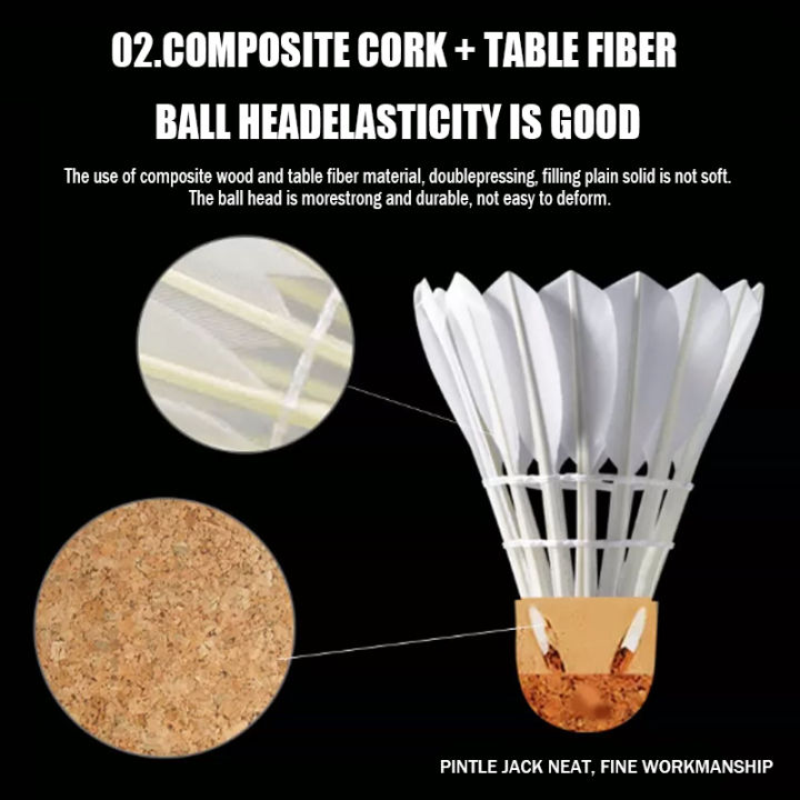 Merkis%203/6Pcs%20Badminton%20Goose%20Feather%20Shuttlecocks%20Sports%20Fitness%20Aerodynamics%20Shuttlecock%20-%20Image%205
