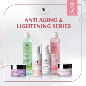 Seger & Co Paket Komplit Perawatan Wajah Anti Aging + Lightening Cream + 2 Facial Wash + 2 Serum