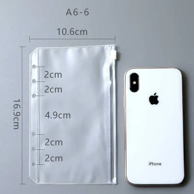Zipper Binder Ziplock A6/A7/A5/B5 6-hole Transparent Hand Book Bags-Ms.Pepeleria