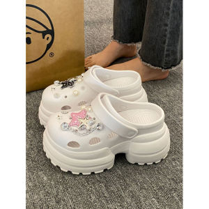 Free Shipping 10Cm Thick-Soled EVA Clogs WomenS Outdoor Wear Height-Increasing Closed-Toe Slippers New Style High-Heeled Sandals WomenS Beach Shoes