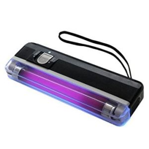 Money Detector Alat Cek Periksa Uang UV Mini Portable Baterai AA Bukan Listrik