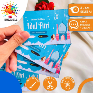 Buzz Gell Cetak Card Custom Idul Fitri Kartu Ucapan Hampers Free Desain Edisi Ied Eid Mubarak