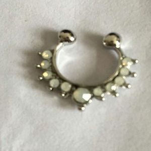 RGFV Retro Fashion Simple Rhinestone Punk Geometric Bear Nose Cuff Body Jewelry Fake Nose Ring Nose Stud