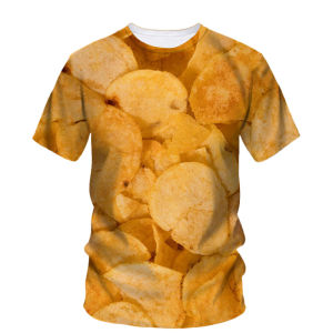[Local Stock] VCC Fashion Popcorn Noodles Graphic Tees Plus Size Casual Tops Summer Creative Potato Chip 3D Printed T-shirt Mens Short Sleeve