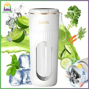 340ml Portable Juicer Juicer Bottle Rechargeable Electric Juicer Cup 1200mAh Juice Extractor 14 Blades for Smoothies Shakes
