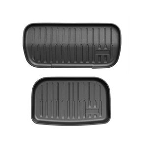 secr 2Pcs TPE All‑Weather Front Rear Trunk Mat Cargo Liner Anti‑Slip Waterproof Pad For Tesla Model Y Juniper YL 2025‑2027 R3K9L