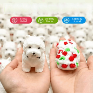 MMLUCK Đầy đặn và mềm mại Mèo Dag Squishy Thư giãn ngón tay Làm thủ công Khối Xây Dựng Mềm Mại Bé trai Bé gái Động vật Đồ chơi giảm căng thẳng giòn rụm Người lớn và trẻ em