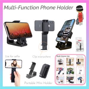 Mutil-Function Holder Mobile Phone Desktop Stand 360 Degree Rotating Multifunctional Mobile Portable Foldable Mini Phone Stand