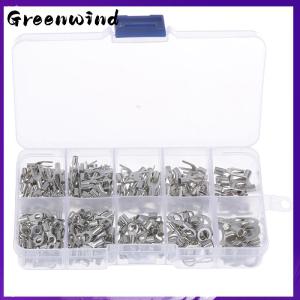 【Greenwind】 320Pcs Box 10 In 1 Terminals Non-Insulated Ring Fork U-type Brass Terminals kit
