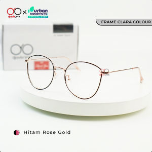 Djava x Urban - Frame Clara - Kacamata Korea Semi Cateye Titanium Metal