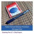 Drawing Pen 0, 7mm Buat Sket Gambar  Dan Penghapus Krayon Faber-Castell Oval Peralatan Menggambar. 