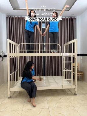 Giường tầng cho bé và người lớn sắt hộp vuông cao cấp lắp ráp nhanh