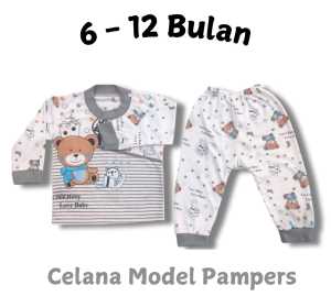 Baju Bayi Setelan Lengan Celana Panjang 3 12 Bulan Bahan Lembut Motif Lucu Kekinian Set Pakaian Anak Harian Love Baby Series