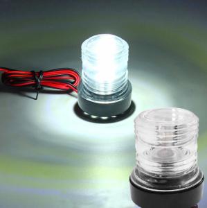 360 ° Rundumlight Round White LED Anchor Navigation Light LED Marine Navigation Light 12V 24V Boat 360°All-round Yacht Stern Anchor Light Marine Boat Singnal Light Perfect for Pontoon Skeeter Power Boat and Skiff