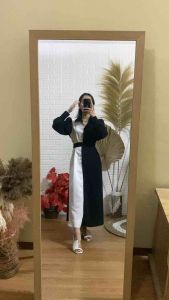 KYRA DRESS CASUAL COMBINATION KOREA MODEL BALOON GAUN KERUT