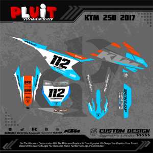 DECAL KTM 250 2017 DESAIN BARU CUSTOM BEBAS WARNA BISA PAKAI NO DAN NAMA