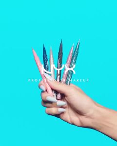 NYX PROFESSIONAL MAKEUP Epic Ink Glitz Liner Waterproof Metallic Liquid Eyeliner with Vegan Formula - Tapered Twinkle (Shimmer Teal Blue)
