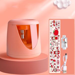 [Ready Stock] Cute Cartoon Battery/USB/Charging Electric Pencil Sharpener Switch Automatic Pencil Sharpener with Decorative Sticker Creative Stationery Office School Supplies
