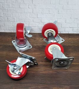 Roda Bulat Set Isi 4 pcs 2 inch 50 mm / Xander Roda Etalase Troli Gerobak (Hidup)