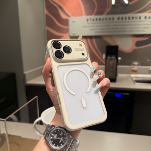 Luxury Shockproof Glass Camera Lens Protectio Case For iPhone 17 16 15 Pro Max Plus For Magsafe Clear Acrylic Color Bumper Cover