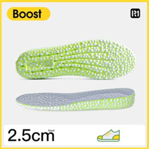 Full Air Cushion Shoe Insoles PU Soft Shock Absorption Running Sport Shoes Pad for Men 1pair Tinggikan Sol Sepatu-sol sepatu empuk-Bisa Digunting Sol Sepatu - Popcorn Insole Kasual Sweatproof