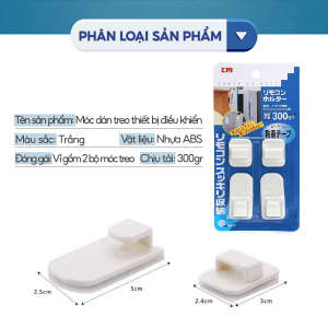 Vỉ 2 Móc Treo Thiết Bị Điều Khiển Điều Hoà TV Tranh Ảnh Remote Máy Lạnh Đa Năng Dán Tường Dạng Gài Tiện Lợi