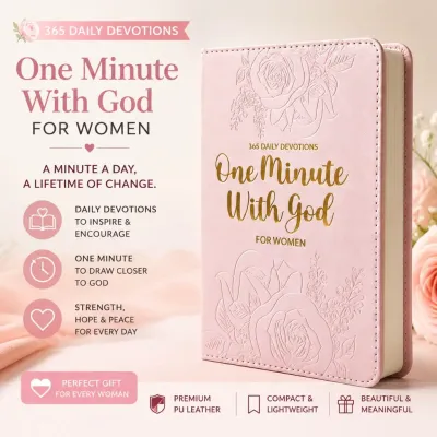 365 Daily Devotional Book for Women One Minute With God Christian Prayer Journal Inspirational Gift for Mom Wife Sister
