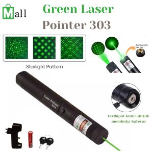 LASER-Green Laser Pointer 303 Laser Hijau Variasi Laser Kunci Keamanan