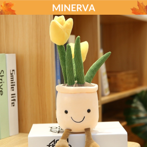 Chậu hoa tulip nhồi bông để bàn xinh xắn quà tặng sinh nhật bạn gái