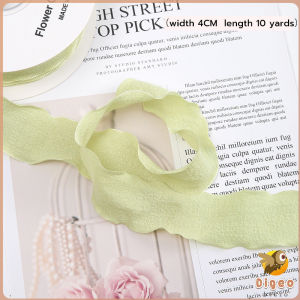 Digeo Ruffle Ribbons 10 Yards Wrinkled Wave Edge Ribbon for Bridal Bouquets Gifts Wrapping Wedding Decor