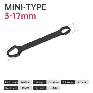 Kunci  Ring Pas Inggris Multifungsi / KUNCI RING DOUBLE HEAD UNIVERSAL Wrench Adjustable 3mm-22mm