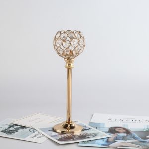 Indahnya Cahaya Lilin Golden Crystal Tea Light Candle Holder Sparklers Wedding Candelabra  3 IN 1 Kristal Candelabra  dekorasi rumah  alat peraga pernikahan