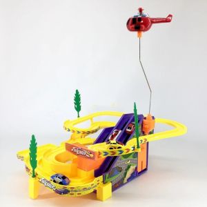 Track racer mainan helicopter mobil luncur - Mainan balap mobil track