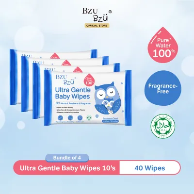 BZU BZU Ultra Gentle Fragrance Free Baby Wet Wipes (10 pcs) Bundle Deals [Exp: Year 2028]