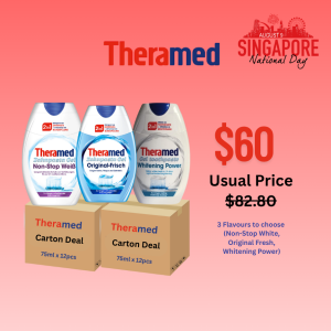 Theramed 2-in-1 Gel Toothpaste & Mouthwash Original-Fresh Anti-Cavity & Plaque 75ml Multi-Pack of 12
