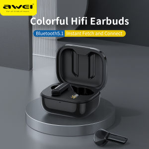 Awei T36 Pro ENC Bluetooth Earphones with Dual Microphones Noise Cancellation HD Voice Call Wireless Earbuds HiFi Stereo Bass Headphone 25H Playtime IPX4 Waterproof Earpiece Original