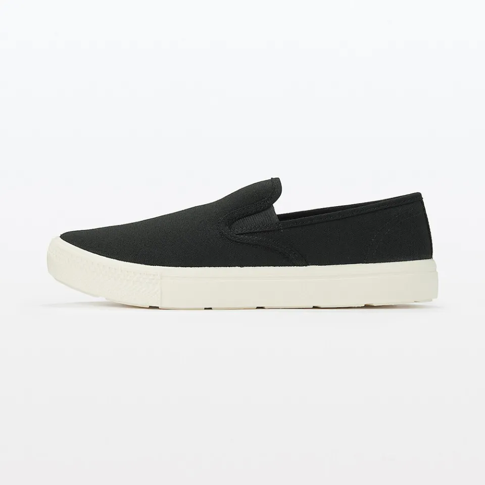 Canvas Sneakers Muji Black Shoes MUJI Ladies Slip On Sneakers