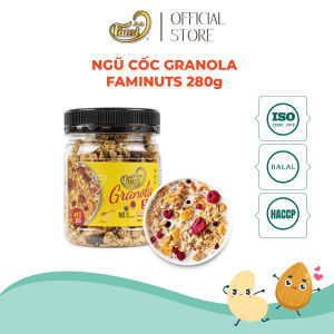 GRANOLA CHUẨN MỸ FAMINUTS HẠT DINH DƯỠNG NGŨ CỐC ĂN KIÊNG HŨ NHỰA 280GR