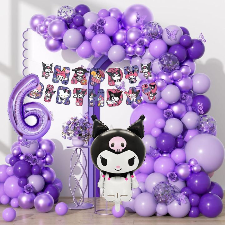 Happy Birthday Foil Letter Balloons - 13-Pack 16 Inch Aluminum Banner For Party Decorations (Purple)