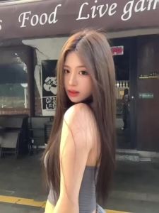 75CM Black Long Straight Full Head Cover COS Anime Center Parting Wig Natural Fluffy