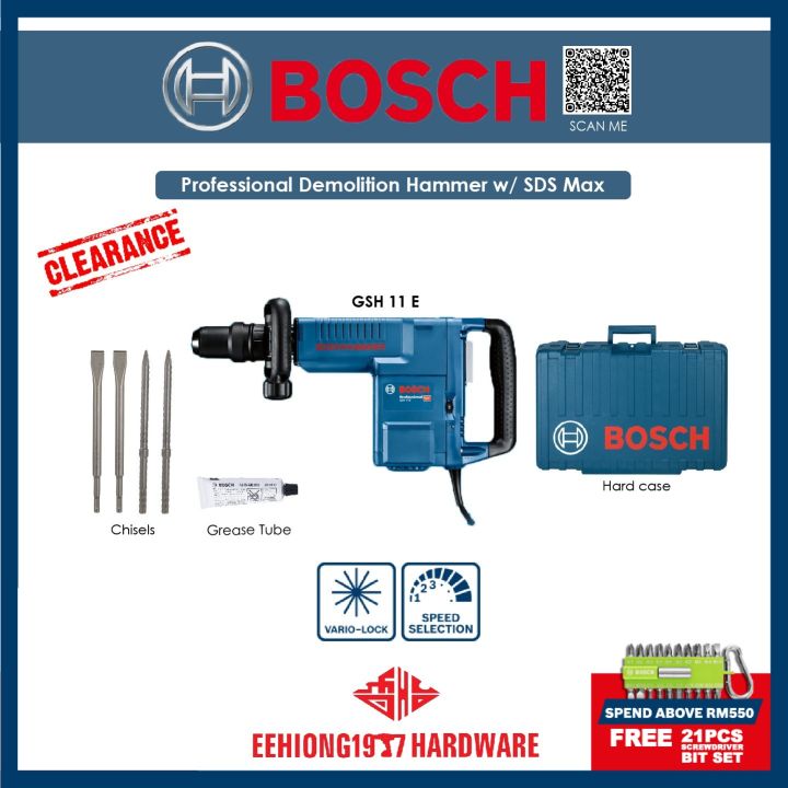 BOSCH 06113168L1 GSH 11 E Professional Demolition Hammer With SDS Max